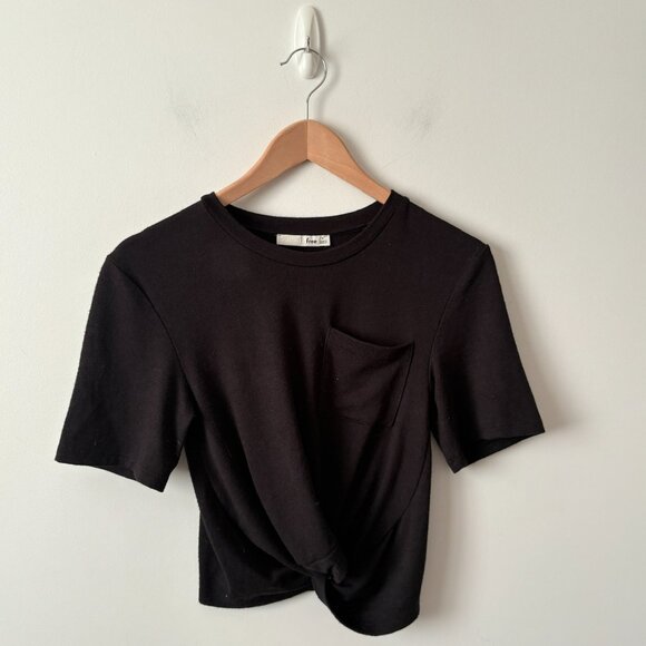 Aritzia Wilfred Free Subah T-shirt with Knot Detail Black Size Small - Picture 4 of 7